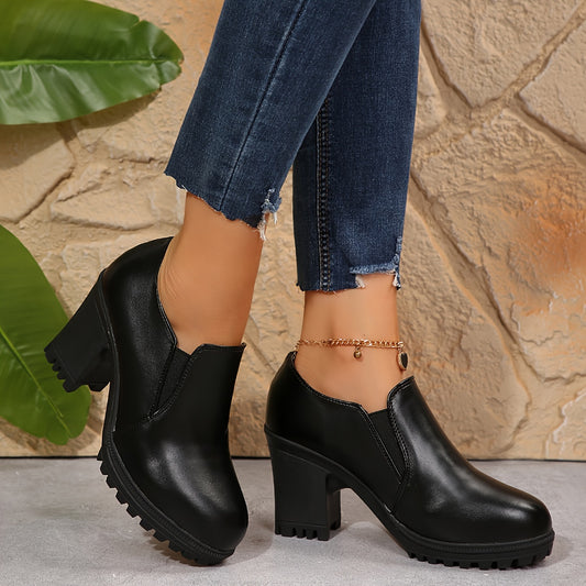 Bottes Courtes Noires Femme – Talon Haut, Style Casual & Grande Stabilité