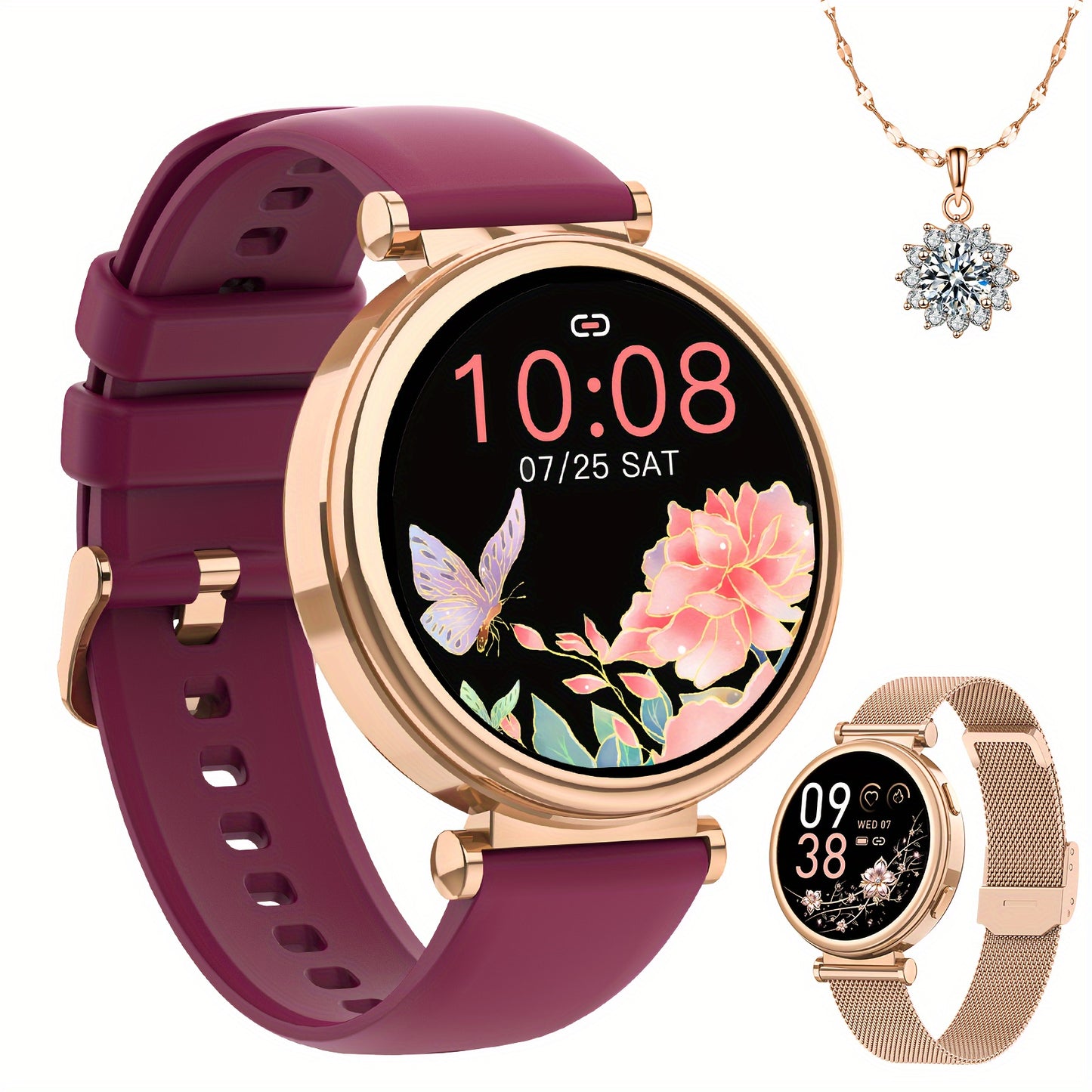 Montre Connectée Femme Écran HD 1,27" – Cadeau Idéal, Fonctions Complètes