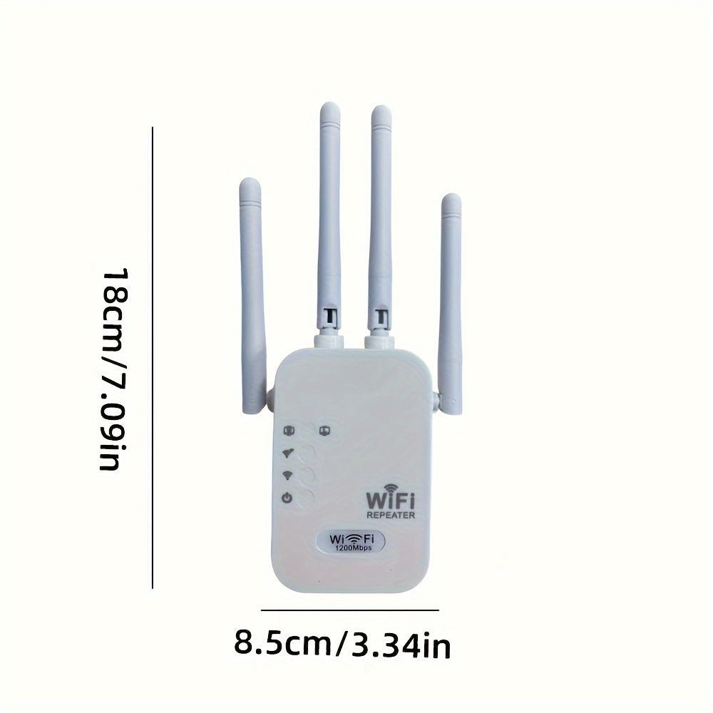 Amplificateur WiFi Puissant: 6 Fois Plus Performant, 1200Mbps, Double Bande (2.4GHz et 5GHz)