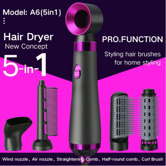 5 in 1 Hair Dryer – Straightener, Blow Dryer &amp; Multifunctional Nozzles