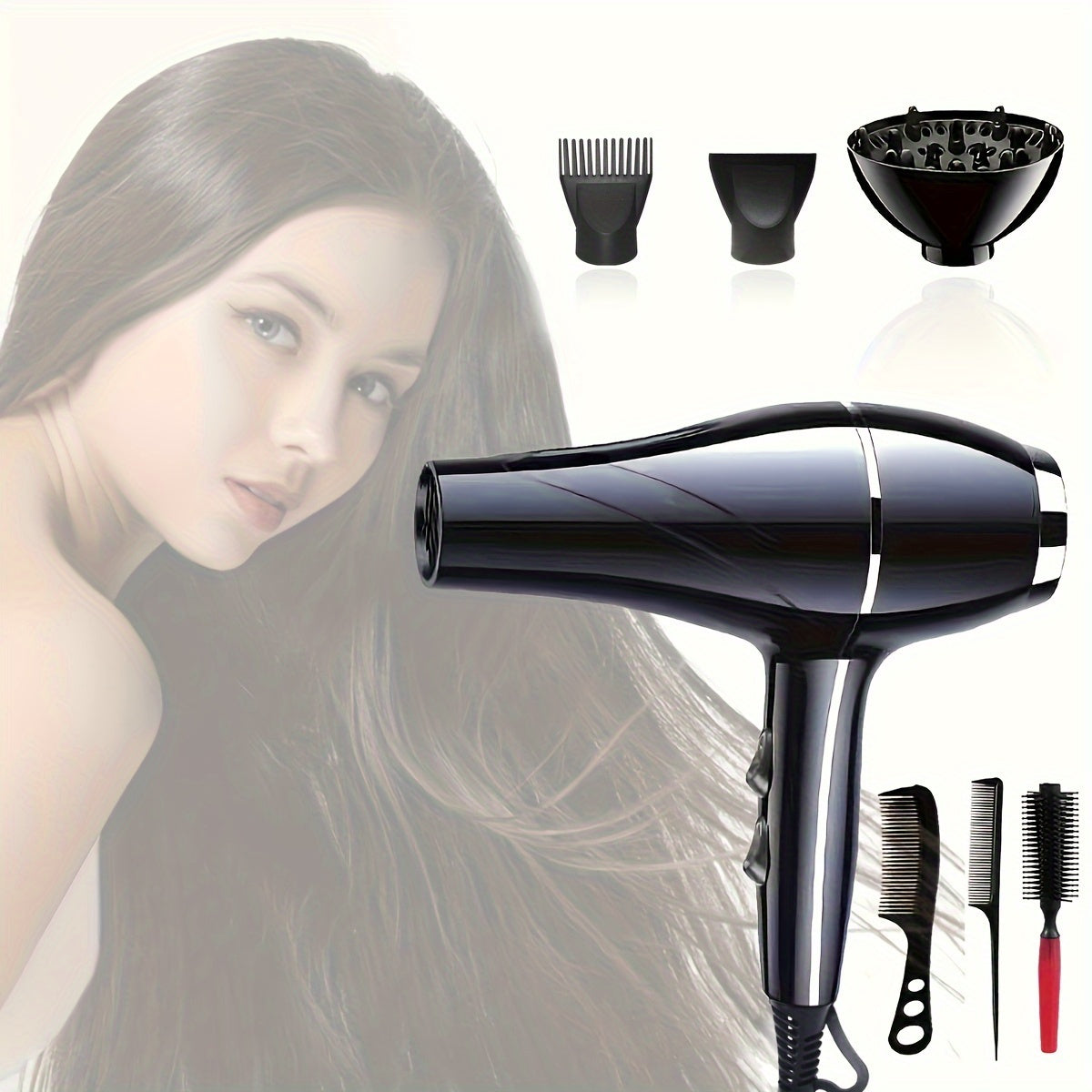 Sèche-Cheveux Rapide & Doux – Moteur Brush, Parfait pour la Maison