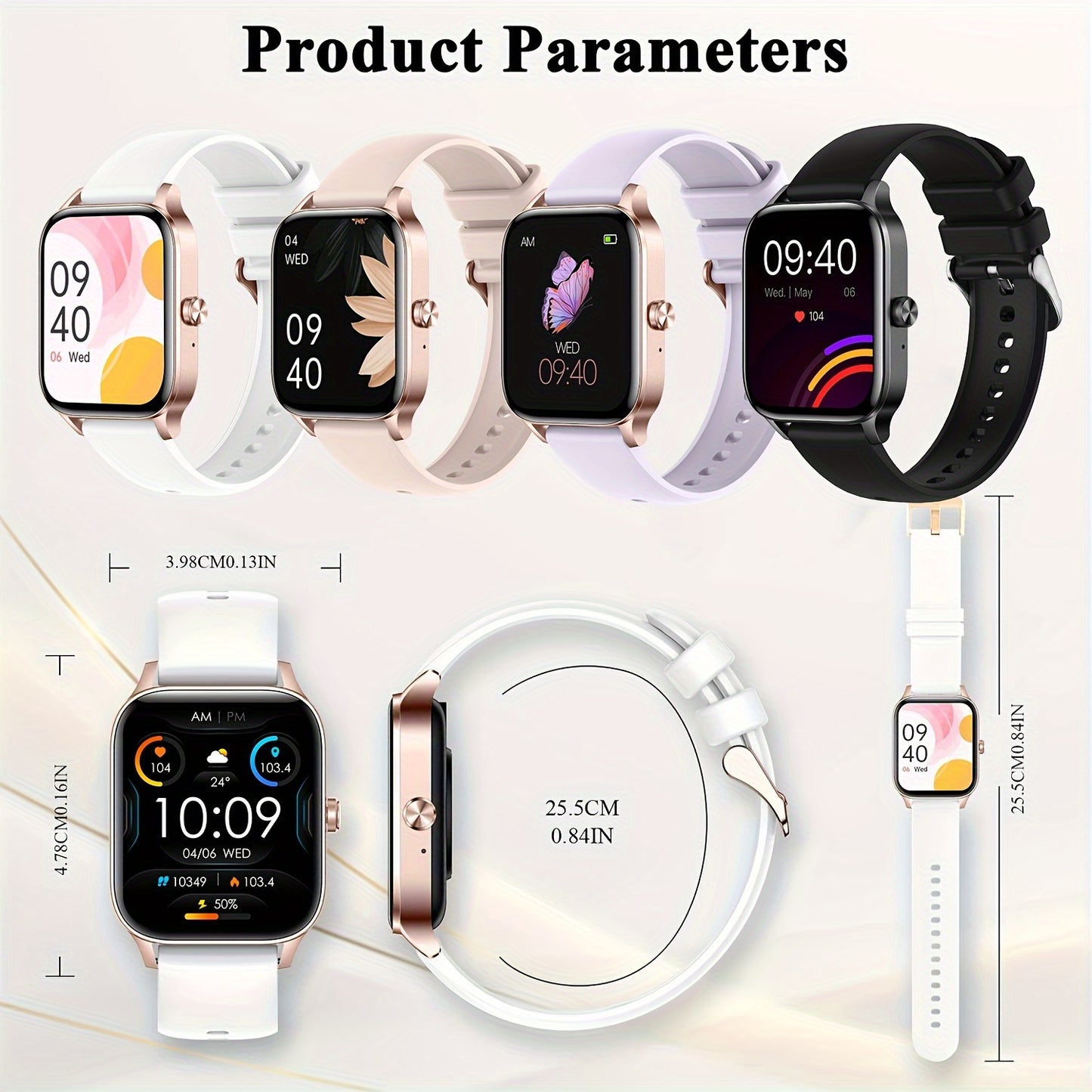 Big Screen Smartwatch – Health, Pedometer &amp; Perfect Gift iOS/Android