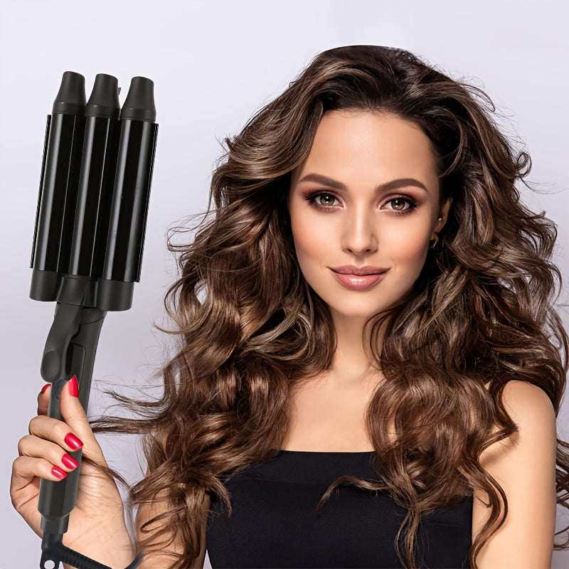 Triple Barrel Curling Iron – Voluminous Hair, Ideal Gift for Women