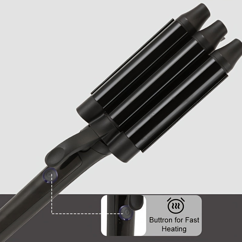 Triple Barrel Curling Iron – Voluminous Hair, Ideal Gift for Women