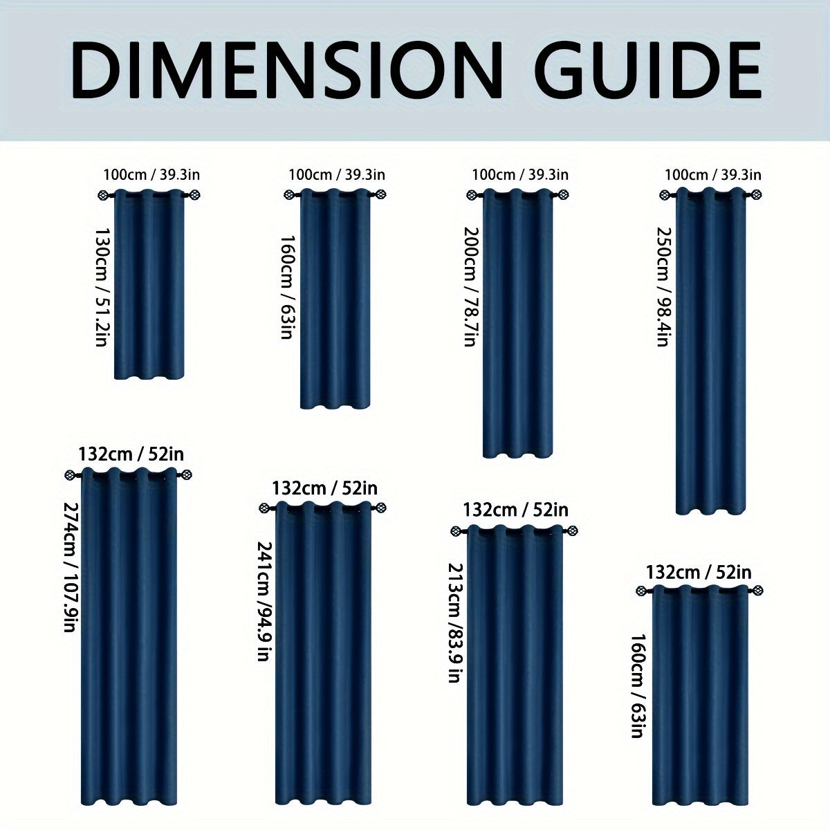 Lot de 2 Rideaux Occultants Bleu marine – Idéals Chambre & Salon, Protection UV