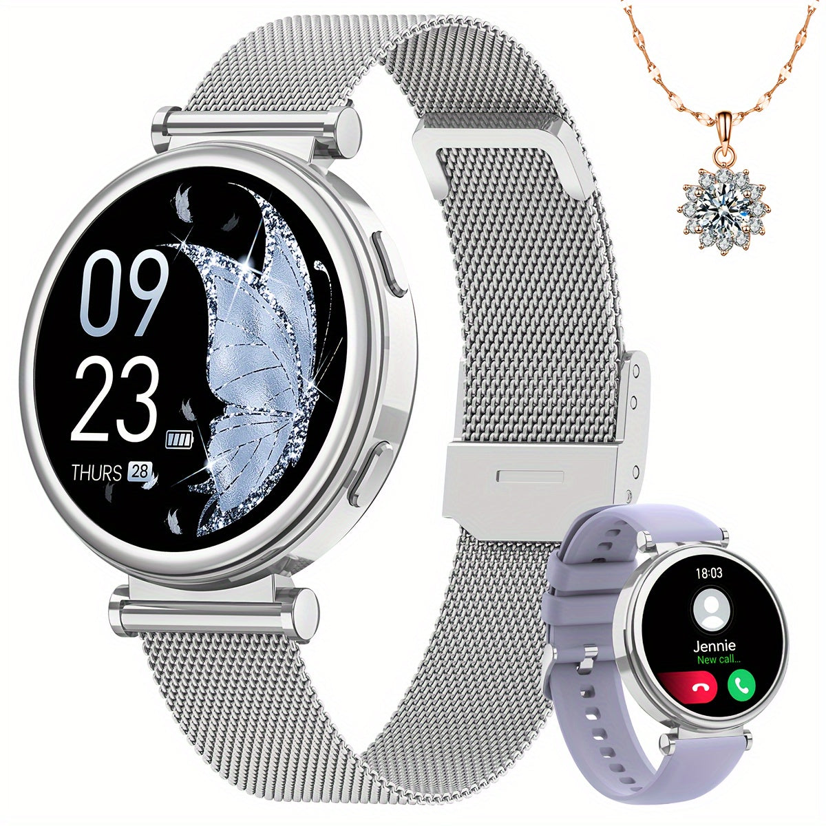 Montre Intelligente Femme – Écran Tactile HD & Fonctions Pratiques