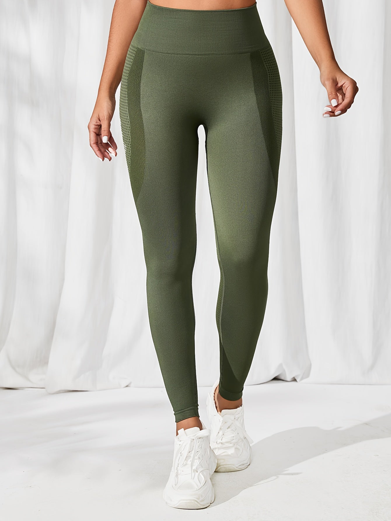 Leggings vert Yoga Femme Taille Haute – Extensibles, Anti-Humidité, Parfaits Fitness