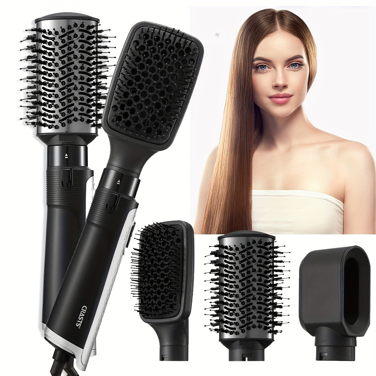 Multifunctional Hair Brush – Fast Hair Dryer, Straightener &amp; Curler