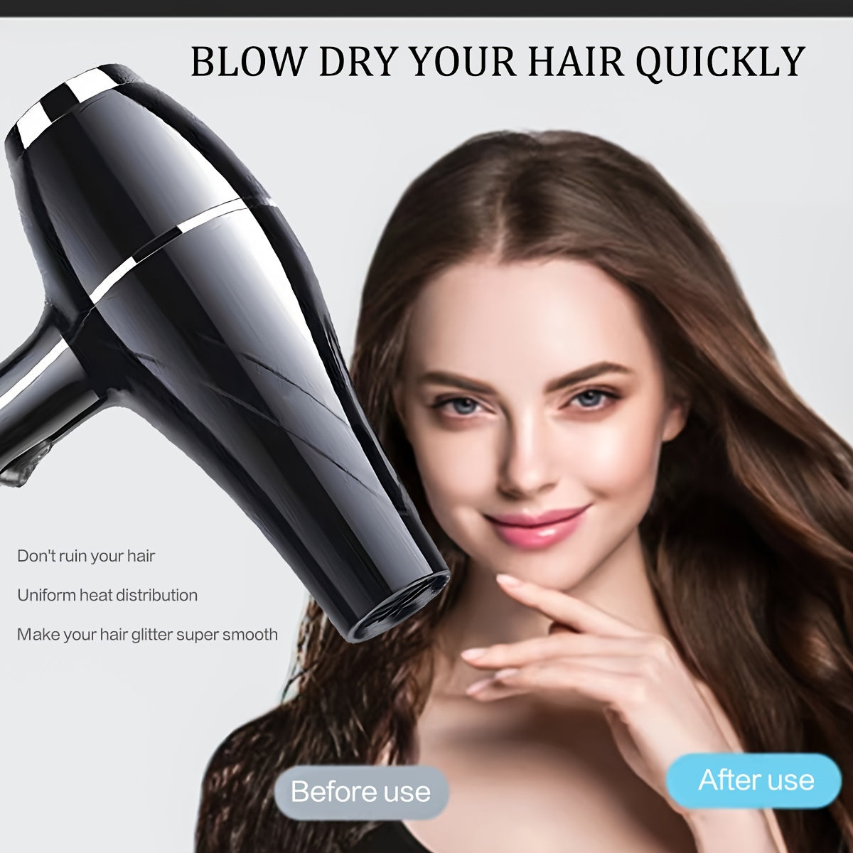 Sèche-Cheveux Rapide & Doux – Moteur Brush, Parfait pour la Maison