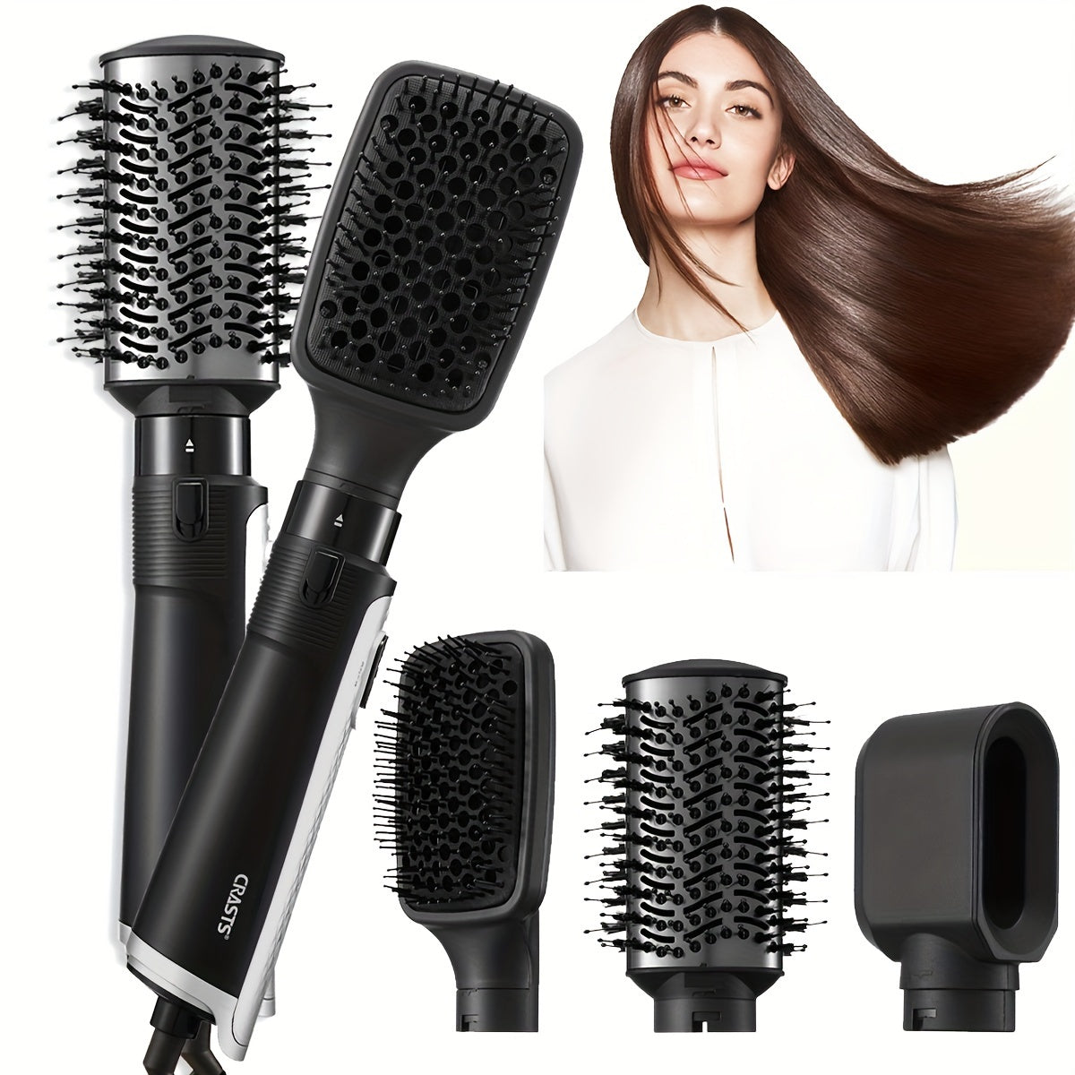 Multifunctional Hair Brush – Fast Hair Dryer, Straightener &amp; Curler